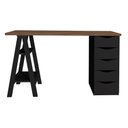 Ver imagem 4 de Escrivaninha Spirit Ii com 5 Gavetas Nogal/Preto Artany