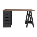 Ver imagem 3 de Escrivaninha Spirit Ii com 5 Gavetas Nogal/Preto Artany