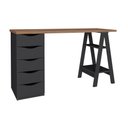 Ver imagem 7 de Escrivaninha Spirit Ii com 5 Gavetas Nogal/Preto Artany