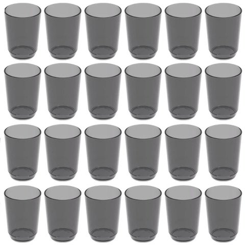 Conjunto 24 Copos Crippa 500ml Plástico Fumê Suco Água Bebidas Escolar 