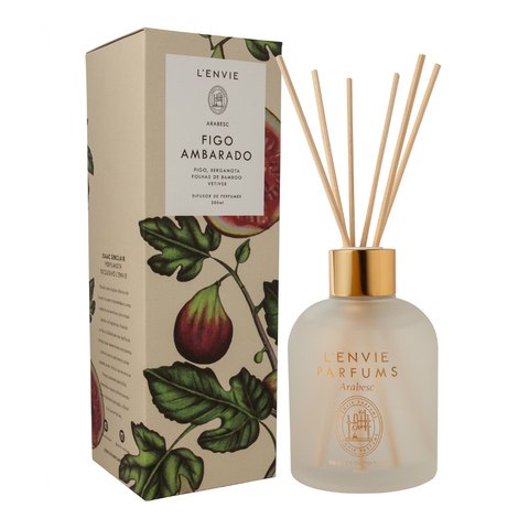 Difusor de Perfume Figo Ambarado Arabesc 200ml Lenvie