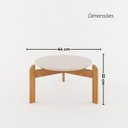 Ver imagem 4 de Mesa de Centro Redonda Pés em Madeira Maciça Lizz Bege 100% MDF