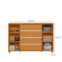 Ver imagem 4 de Guarda Roupa Casal Doble 06 Portas e Cômoda Evidenza 02 Portas Deslizantes e 04 Gavetas Cinamomo Off
