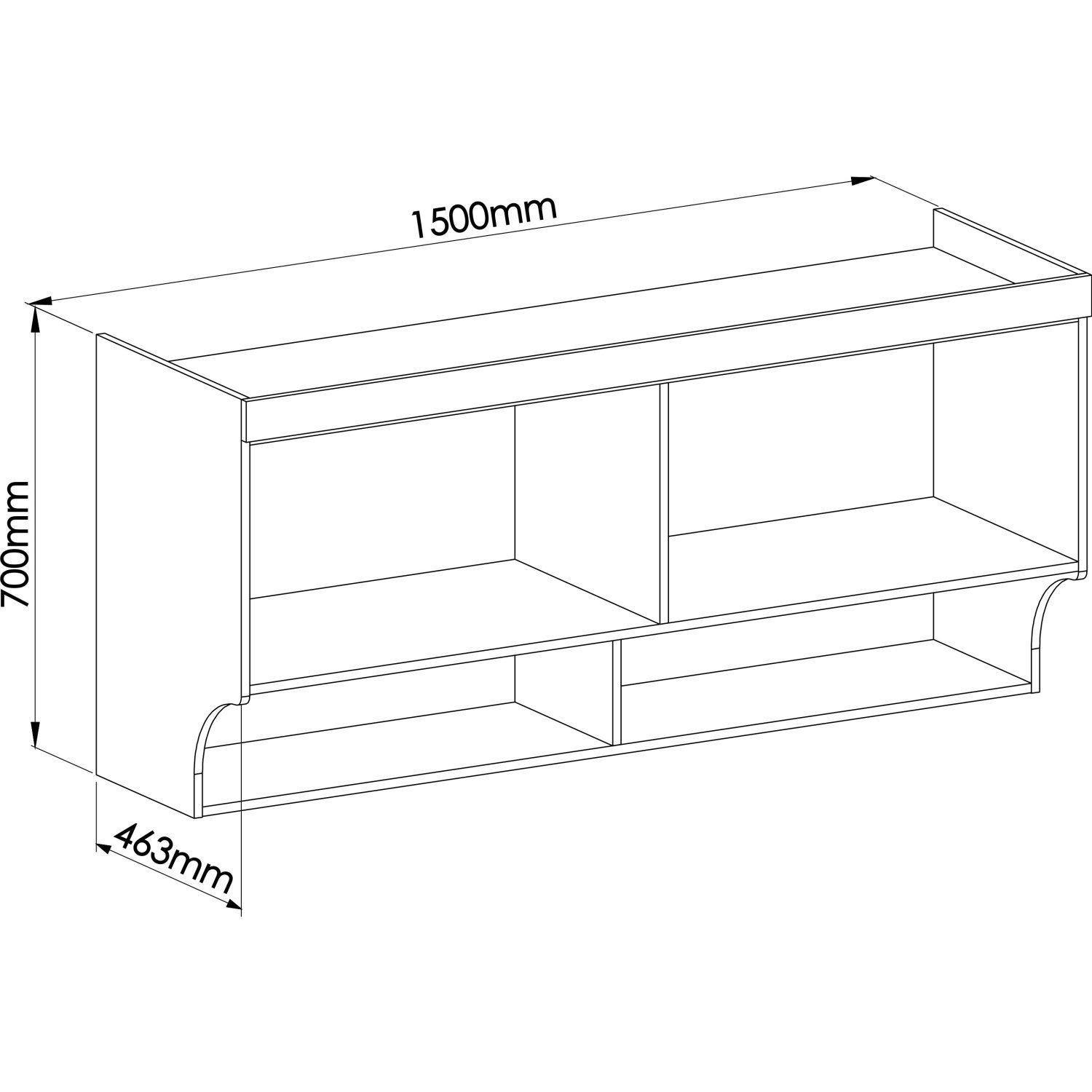 Armário Aéreo Ponte Modulado 2 Portas Infinity  - 4