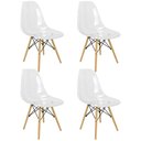 Ver imagem 1 de Kit 4 Cadeiras Charles Eames Cristal Eiffel Wood Designer Transparente