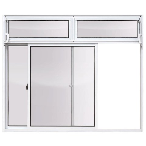 Janela de Correr Alumínio Branco 02F c/Basculante Classic - 120x150