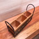 Ver imagem 2 de Porta Talher Arabesco de Mesa Balcão Ferro e Madeira