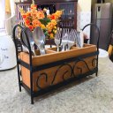 Ver imagem 3 de Porta Talher Arabesco de Mesa Balcão Ferro e Madeira