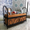 Ver imagem 4 de Porta Talher Arabesco de Mesa Balcão Ferro e Madeira