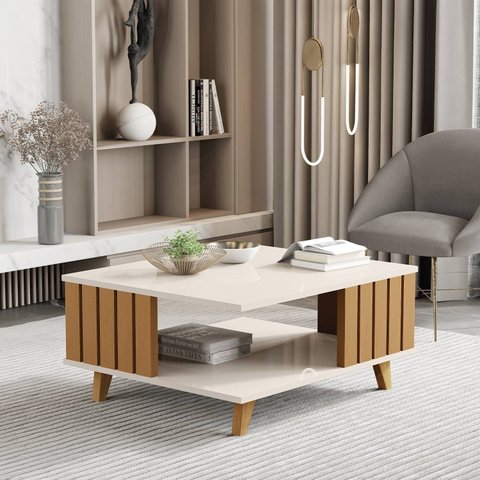 Mesa de Centro Ripada Açaí Off White Nature Jb Bechara