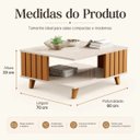 Ver imagem 3 de Mesa de Centro Ripada Açaí Off White Nature JB Bechara