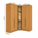 Ver imagem 3 de Guarda-Roupa Modulado Canto Oblíquo Reflecta com LED 5 Portas 6 Gavetas MDF Cairo Marrom/Cinamomo