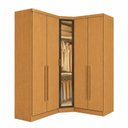 Ver imagem 2 de Guarda-Roupa Modulado Canto Oblíquo Reflecta com LED 5 Portas 6 Gavetas MDF Cairo Marrom/Cinamomo