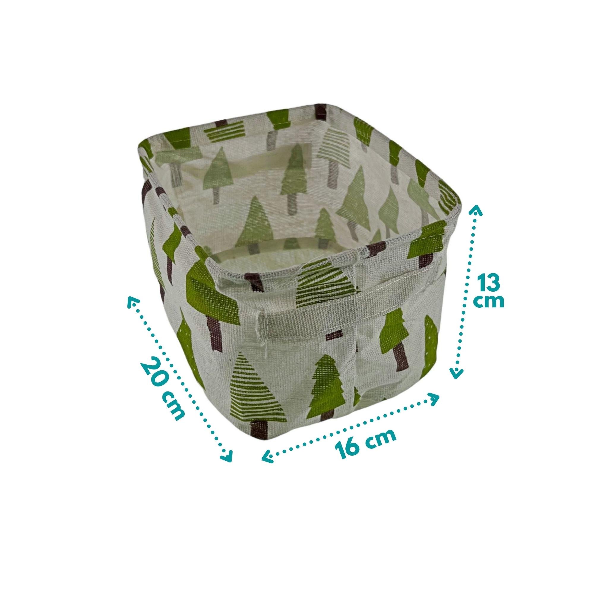 Kit 3 Cesto Organizador Infantil Pequeno Cesta Decorativa Tecido Dobrável Porta Objetos Árvore - 3