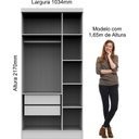 Ver imagem 3 de Guarda Roupa Modulado 3 Portas 2 Gavetas Infinity 