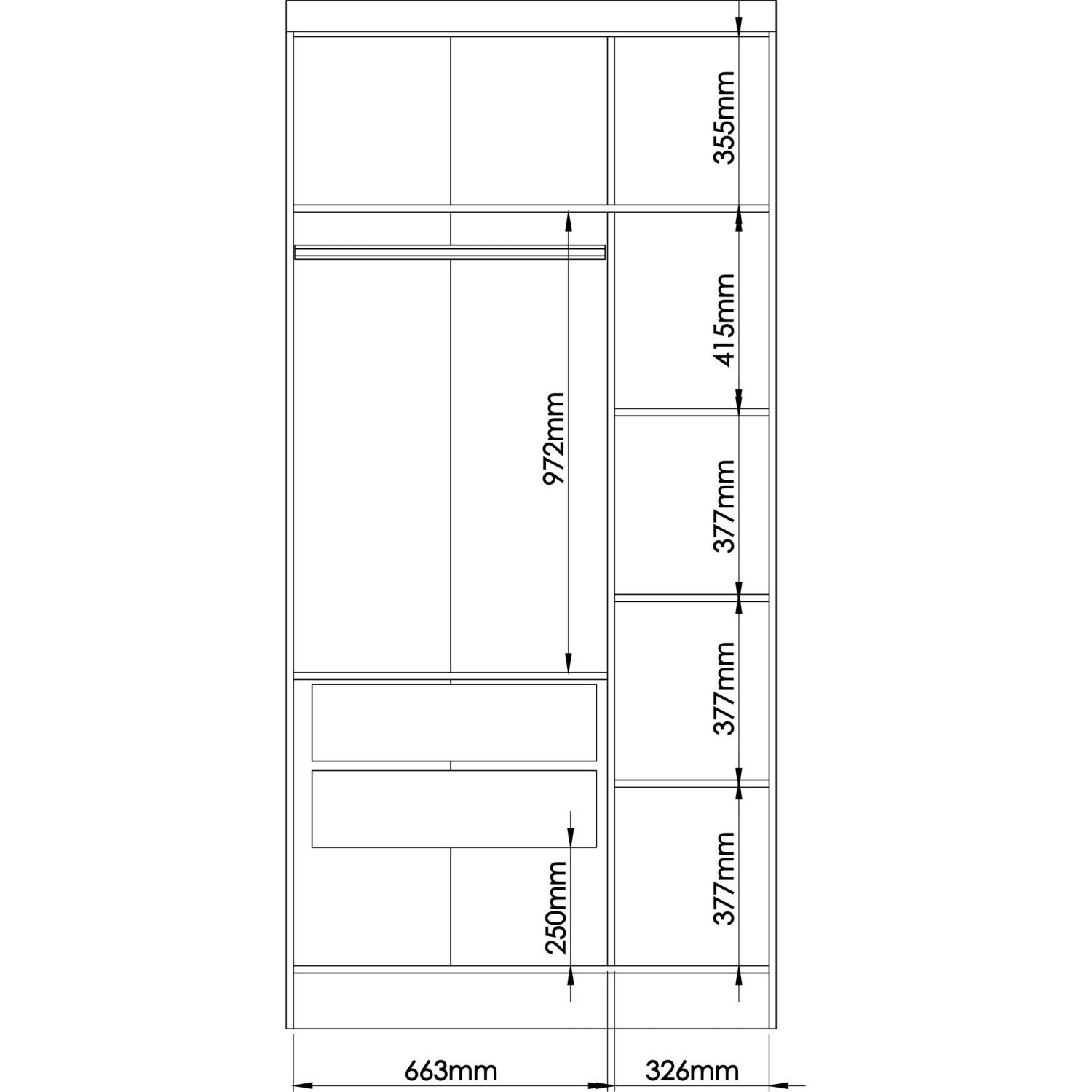 Guarda Roupa Modulado 3 Portas 2 Gavetas Infinity  - 5