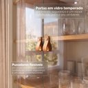 Ver imagem 7 de Cristaleira 4 Portas Vidro MDF Off White Cedro 83cm Lizz Bege