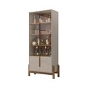 Ver imagem 3 de Cristaleira 4 Portas Vidro MDF Off White Cedro 83cm Lizz Bege