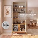 Ver mais imagens de Cristaleira 4 Portas Vidro MDF Off White Cedro 83cm Lizz Bege