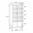 Ver imagem 4 de Cristaleira 4 Portas Vidro MDF Off White Cedro 83cm Lizz