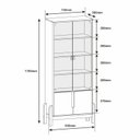 Ver imagem 4 de Cristaleira 4 Portas Vidro MDF Off White Cedro 83cm Lizz Bege