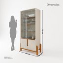 Ver imagem 4 de Cristaleira 4 Portas Vidro MDF Off White Cedro 83cm Lizz Bege