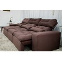 Ver imagem 3 de Sofá Retrátil e Reclinável 2,10m C/ 03 Módulos em Tecido Suede Marrom