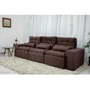 Ver imagem 5 de Sofá Retrátil e Reclinável 2,10m C/ 03 Módulos em Tecido Suede Marrom