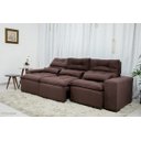 Ver imagem 2 de Sofá Retrátil e Reclinável 2,10m C/ 03 Módulos em Tecido Suede Marrom