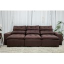 Ver imagem 4 de Sofá Retrátil e Reclinável 2,10m C/ 03 Módulos em Tecido Suede Marrom