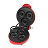 Mini Maquina Forma Elétrica Retro de Fazer Waffles Donuts Rosquinhas Vermelho - 4
