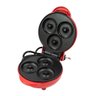 Mini Maquina Forma Elétrica Retro de Fazer Waffles Donuts Rosquinhas Vermelho - 3