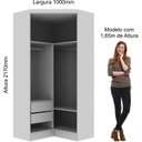 Ver imagem 3 de Guarda Roupa Modulado de Canto 2 Portas 2 Gavetas Closet Infinity Móveis Castro