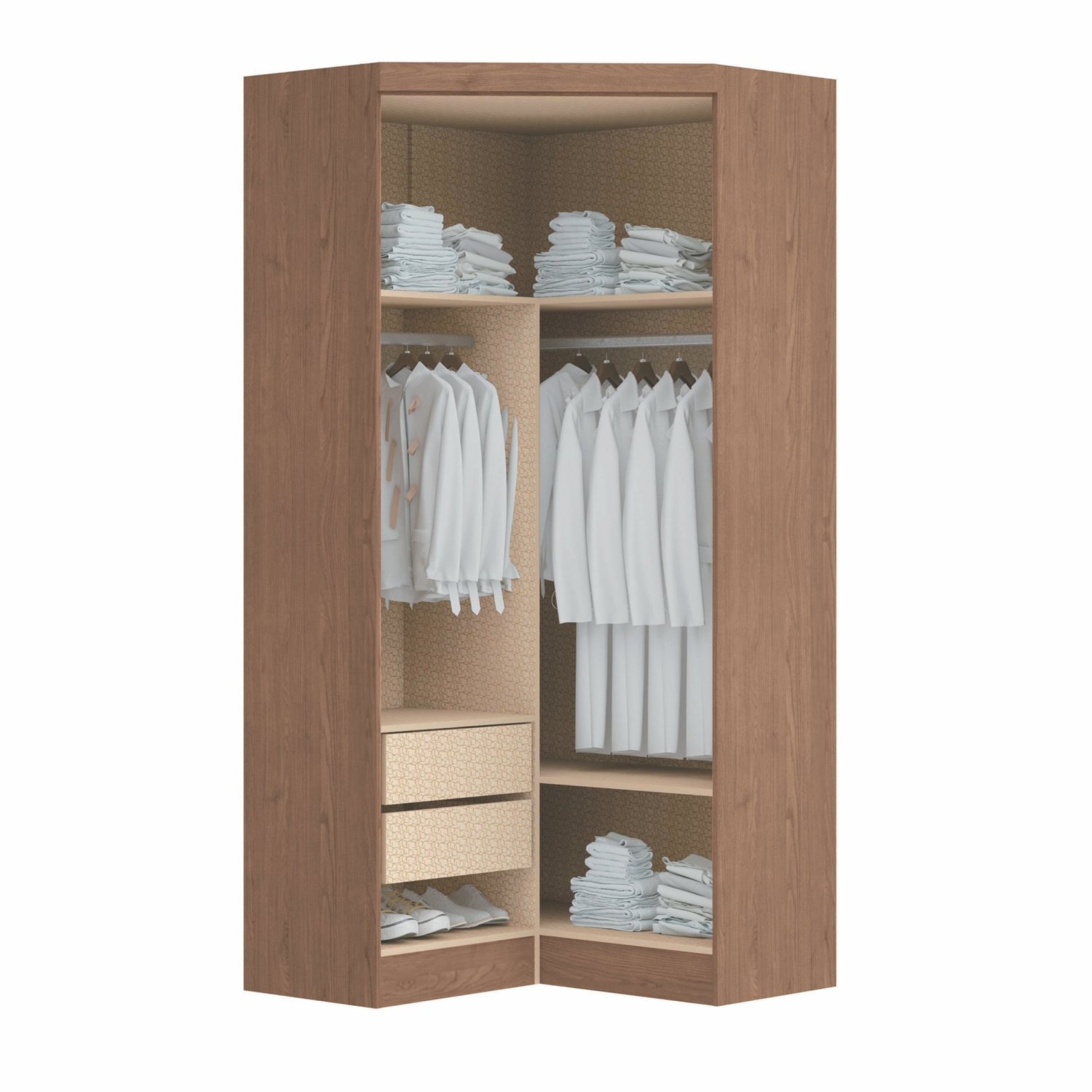 Guarda Roupa Modulado de Canto 2 Portas 2 Gavetas Closet Infinity  - 2