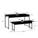 Ver imagem 4 de Conjunto Mesa de Jantar 1 Banco Industrial Kit 4 Cadeiras Base Madeira Yescasa Preto