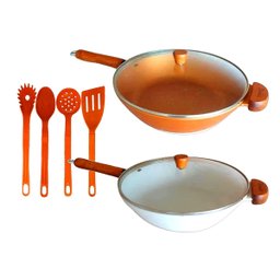 Jogo Frigideiras Wok Teflon Antiaderente Javali 28cm T05 N01 - 1