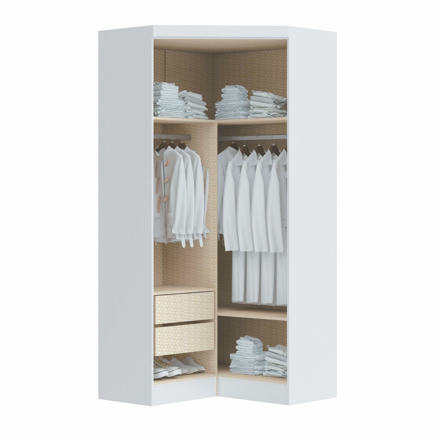 Guarda Roupa Modulado de Canto 2 Portas 2 Gavetas Closet Infinity  - 2