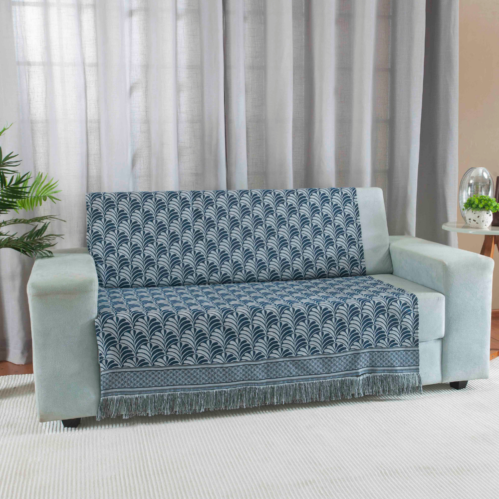 Manta Xale Para Sofa 1 Peça Luxor jacquard Valle Enxovais - Azul