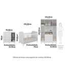 Ver imagem 3 de Quarto de Bebê Guarda-Roupa 4 Portas Cômoda e Berço MDF Mimo Espresso Móveis Branco Brilho