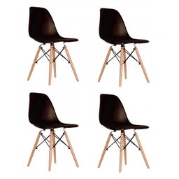 Conjunto Mesa de Jantar Industrial 4 Cadeiras Base Madeira Eames Espresso Móveis - 9