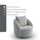 Ver imagem 5 de Poltrona Decorativa Orgânica Giratória Boucle Bege Cali Estofama
