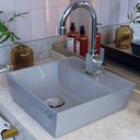 Ver imagem 2 de Cuba de Apoio Angular Quadrada para Banheiro Lavabo Volcano C01 Aq33w Cinza - Lyam
