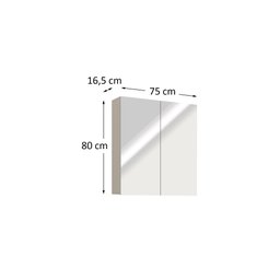 Espelheira de Banheiro Nature Estilare 75cm - Nude - 4