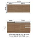 Ver imagem 4 de Armário de Cozinha Compacta 180cm Rustic Glamy Madesa 05