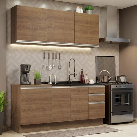 Armário de Cozinha Compacta 180cm Rustic Glamy Madesa 05