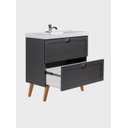 Ver imagem 6 de Gabinete para Banheiro com Cuba 80cm Retro Mdf Milano - On Móveis Cor:grafite