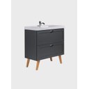 Ver imagem 3 de Gabinete para Banheiro com Cuba 80cm Retro Mdf Milano - On Móveis Cor:grafite