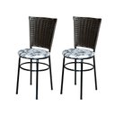 Ver imagem 1 de 2 Cadeiras para Mesa Preta Hawai Marrom Assento Floral:floral Branco