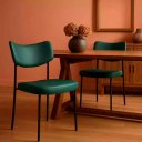 Ver imagem 5 de Cadeira Sala de Jantar Pés em Aço Verona Sintetico Ds Home: Sintético Verde