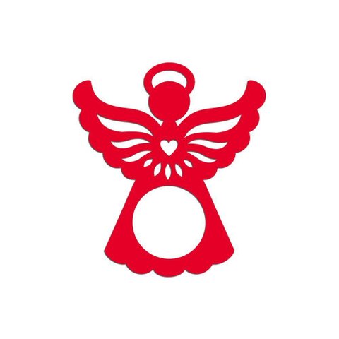 Porta Guardanapo Anjinho Kit com 4 Peças 7cmx8cm - Cria Arte Laser Vermelho